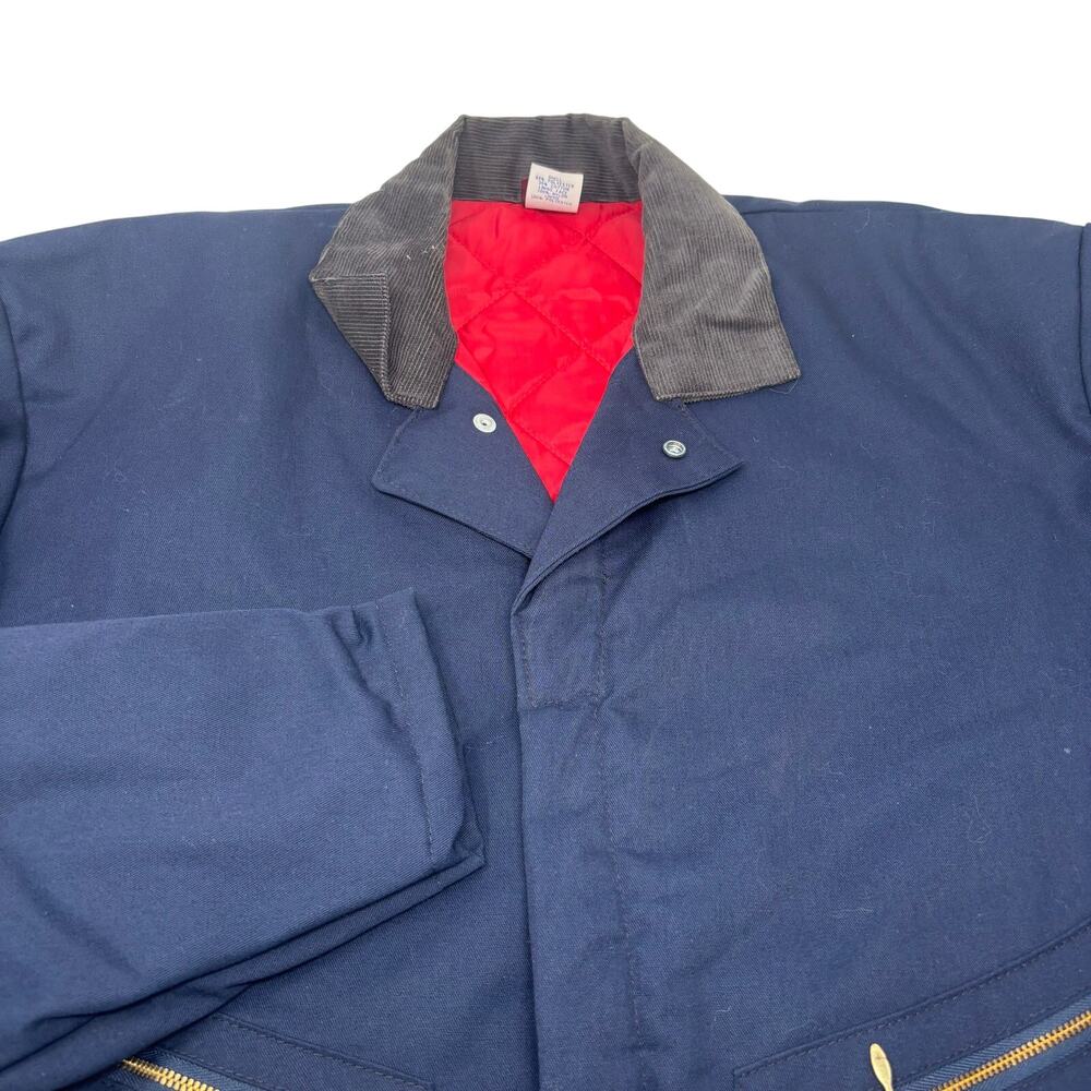 Vintage Big Ben Mens XL Long Navy Blue Quilted Lined Work Coveralls